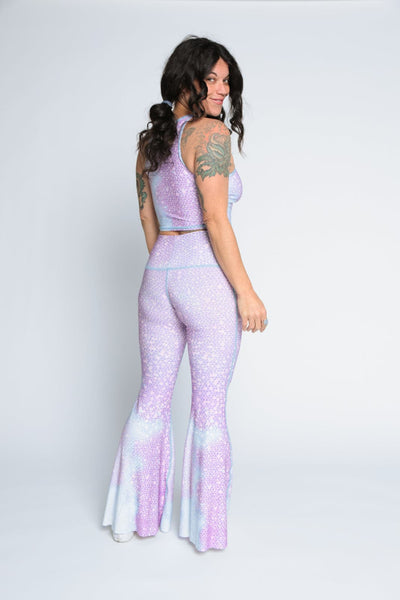 Teeki Mermaid Fairy Queen Lavender Crop Bell Bottom