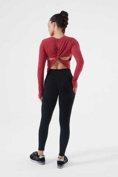 Ultra Soft Acacia Twist Back Long Sleeve