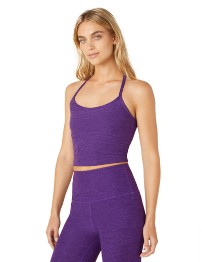 Beyond Yoga Slim Racerback Cropped Tank - Dahlia Heather