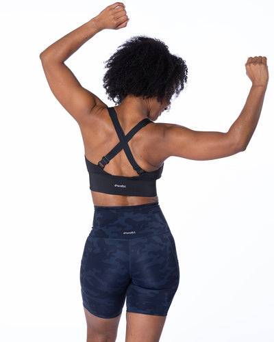 Handful Hi Five Pocketed High-Waist Bike Short - Looker (Navy/Black Camo)