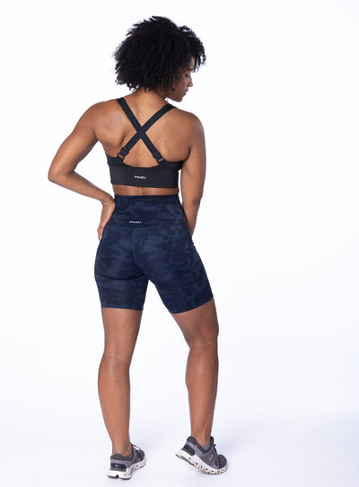 Handful Hi Five Pocketed High-Waist Bike Short - Looker (Navy/Black Camo)