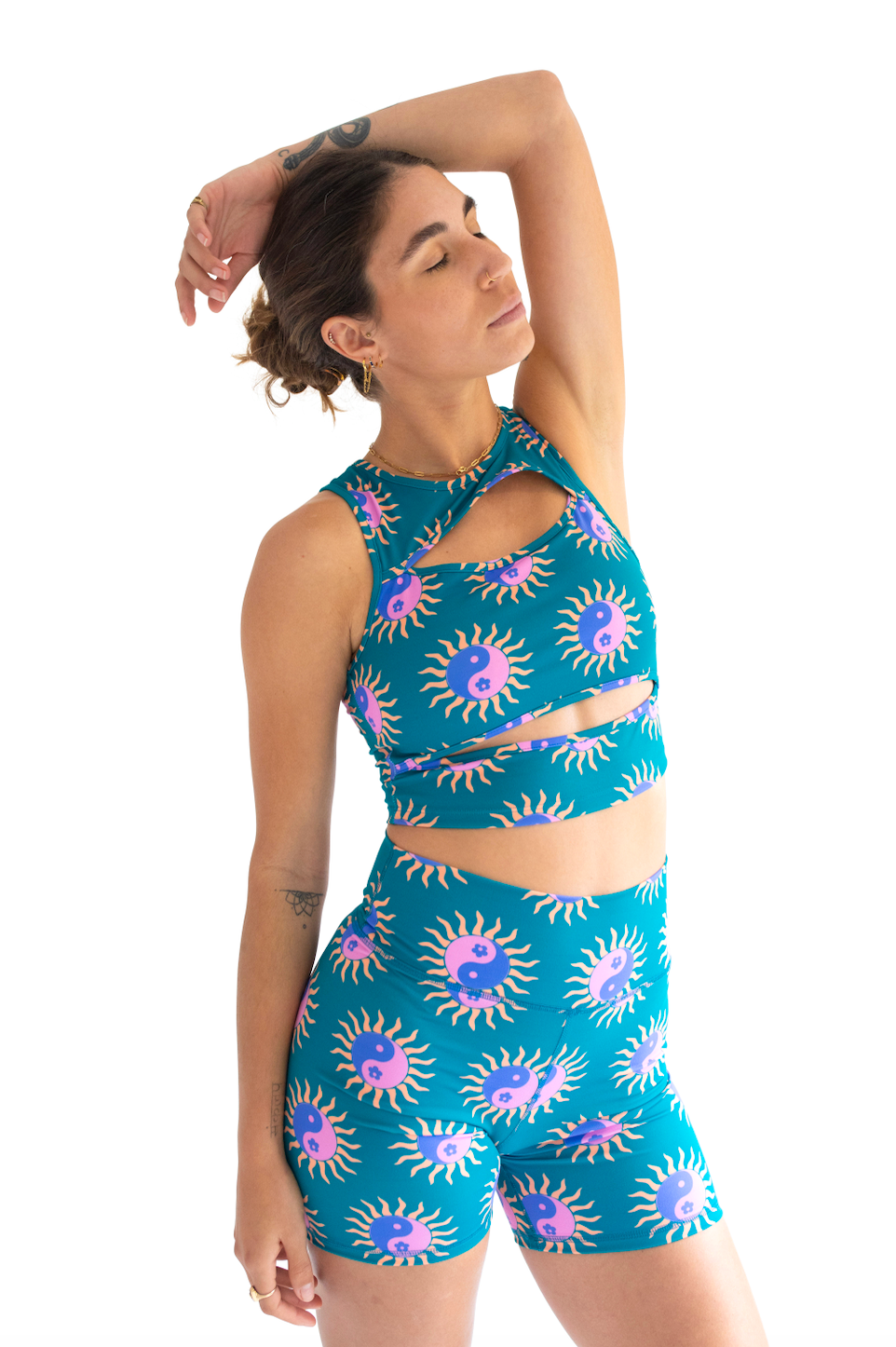 Cut Away Top - Tropical Yin Yang