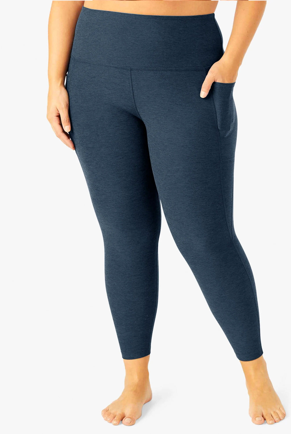 Beyond Yoga Spacedye Out of Pocket High Waisted Midi Legging - Navy