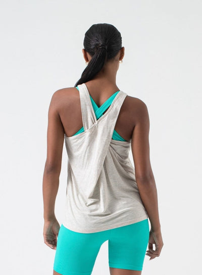 Chase Drape Tank T0571:T0571-Oatmeal-S - NUX