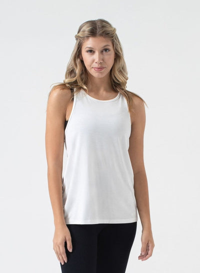 Chase Drape Tank T0571:T0571-White-XS - NUX