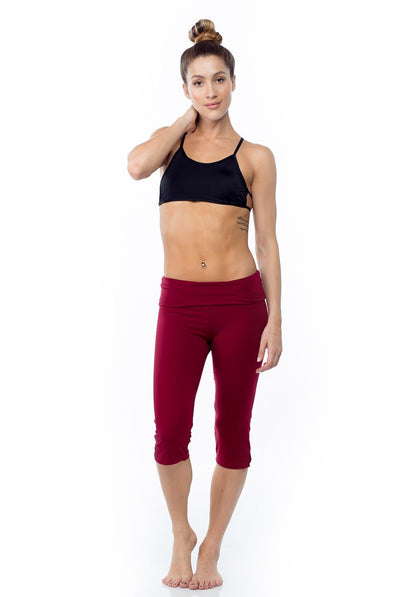 Sandra McCray Crop Foldover Pant in Red