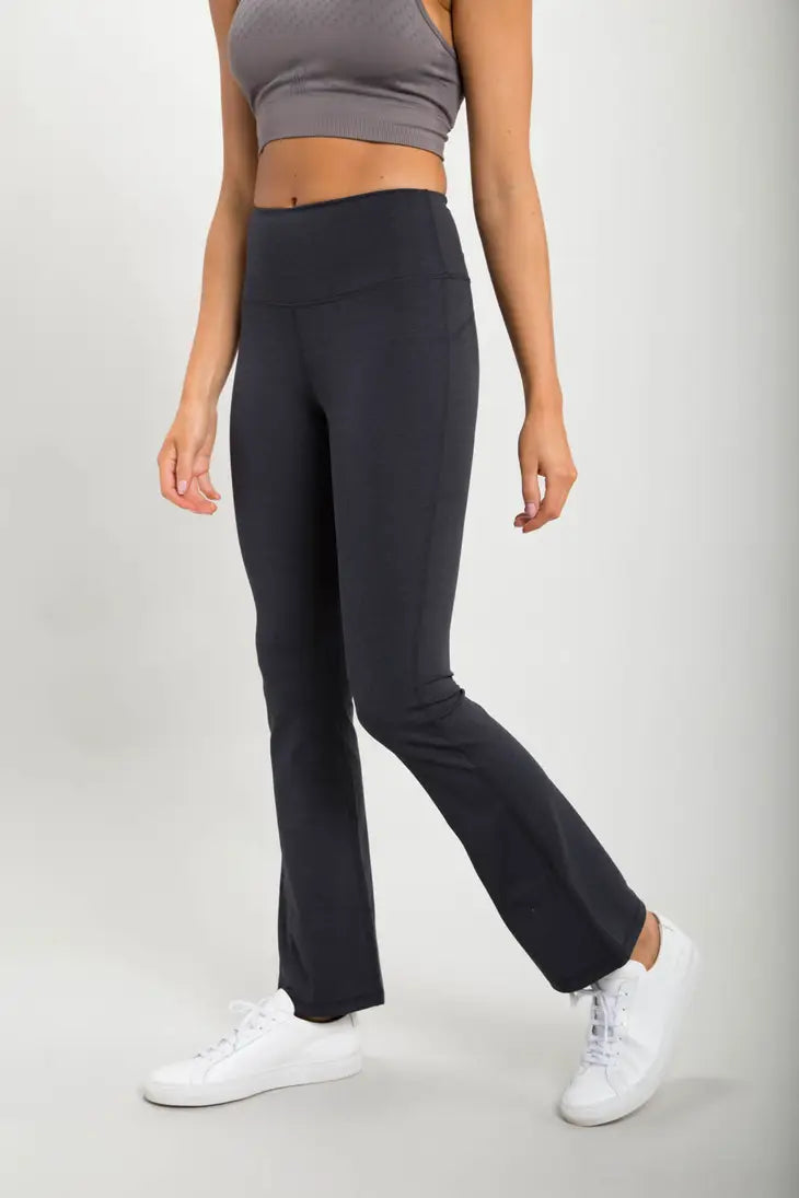 Flare Swoop Back High-Waisted Yoga Pants