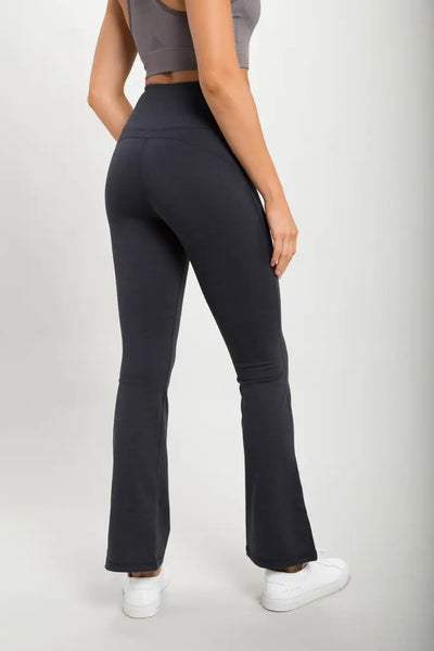 Flare Swoop Back High-Waisted Yoga Pants