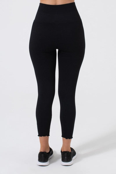 For The Frill 7/8 Legging P4738:P4738-BLACK-S - NUX