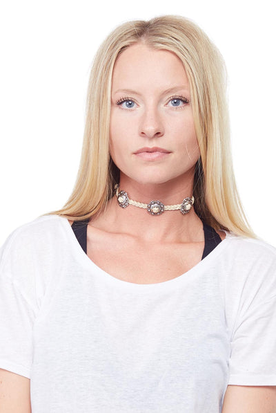 Frasier Sterling Jewelry Concho Choker in Cream