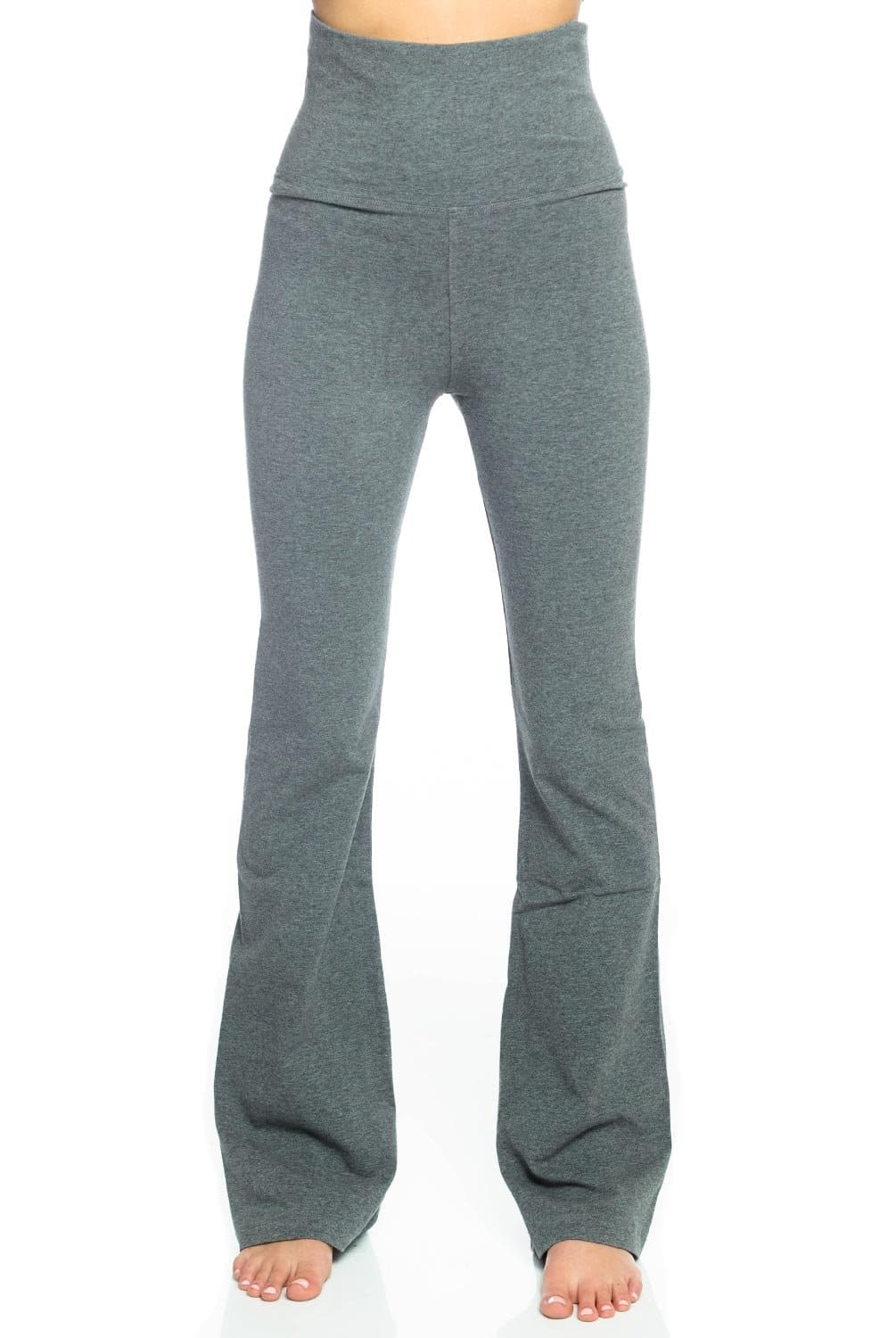 Hard Tail Rolldown Bootleg Flare Pant in Grey