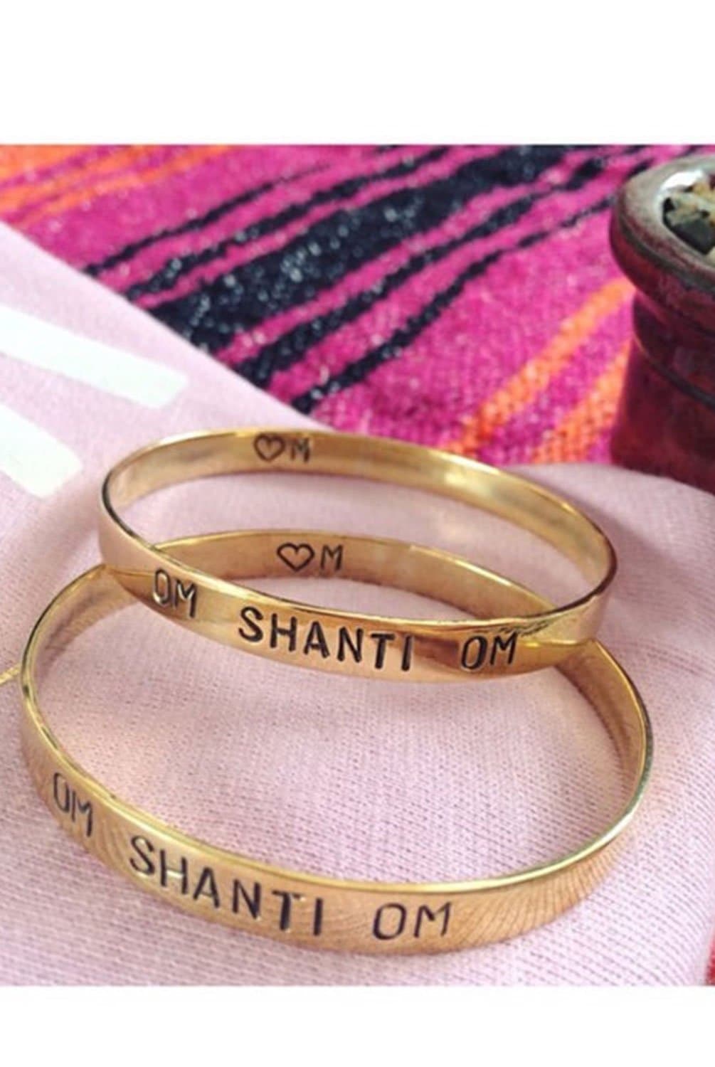 Heart Majestic Jewelry Om Shanti Om Bangle Bracelet