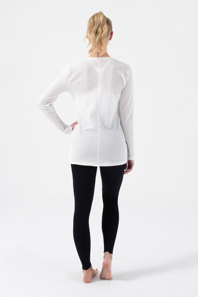 Henley Long Sleeve T0424:T0424-White-XS - NUX