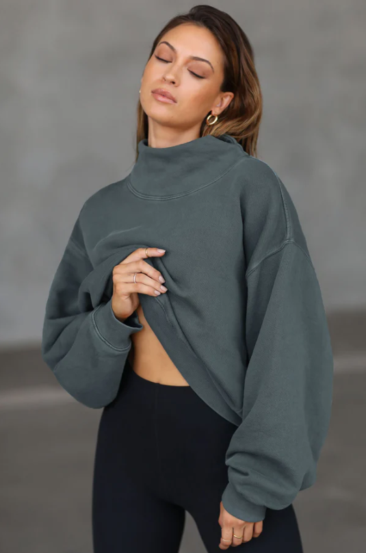 Joah Brown Turtleneck Sweatshirt