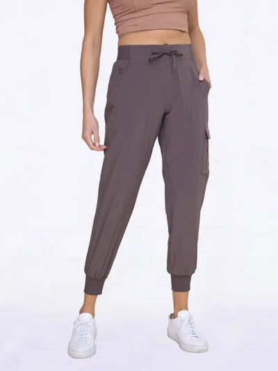 High-Waisted Capri Joggers - Cocoa