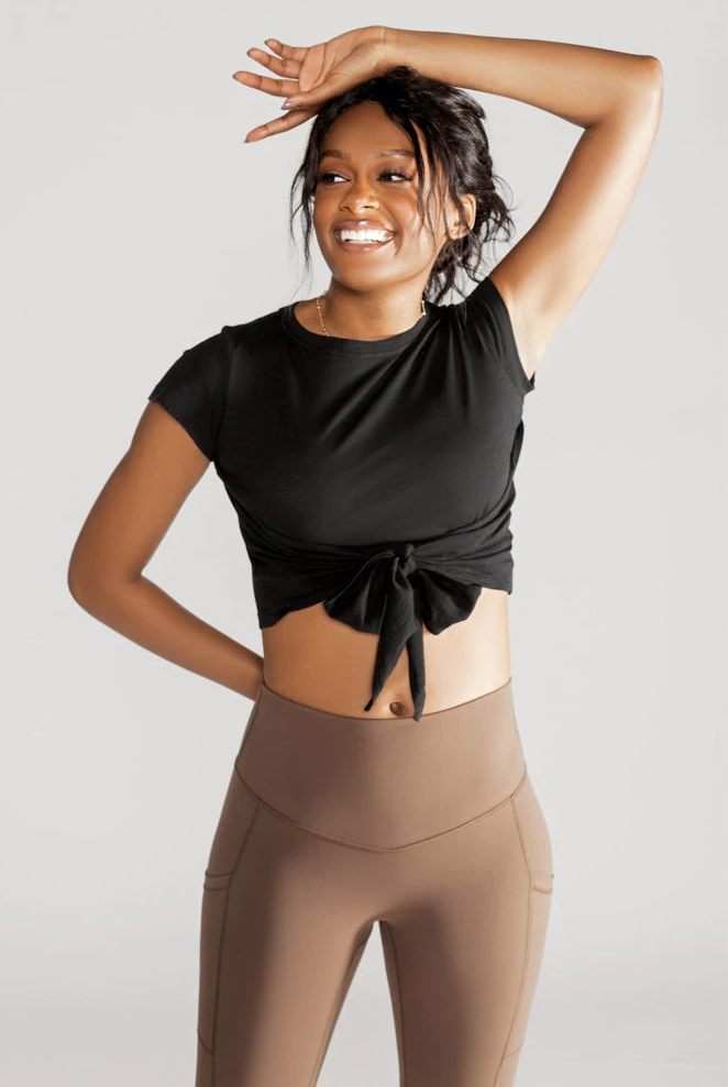 PopFlex City Crop Tee - Black