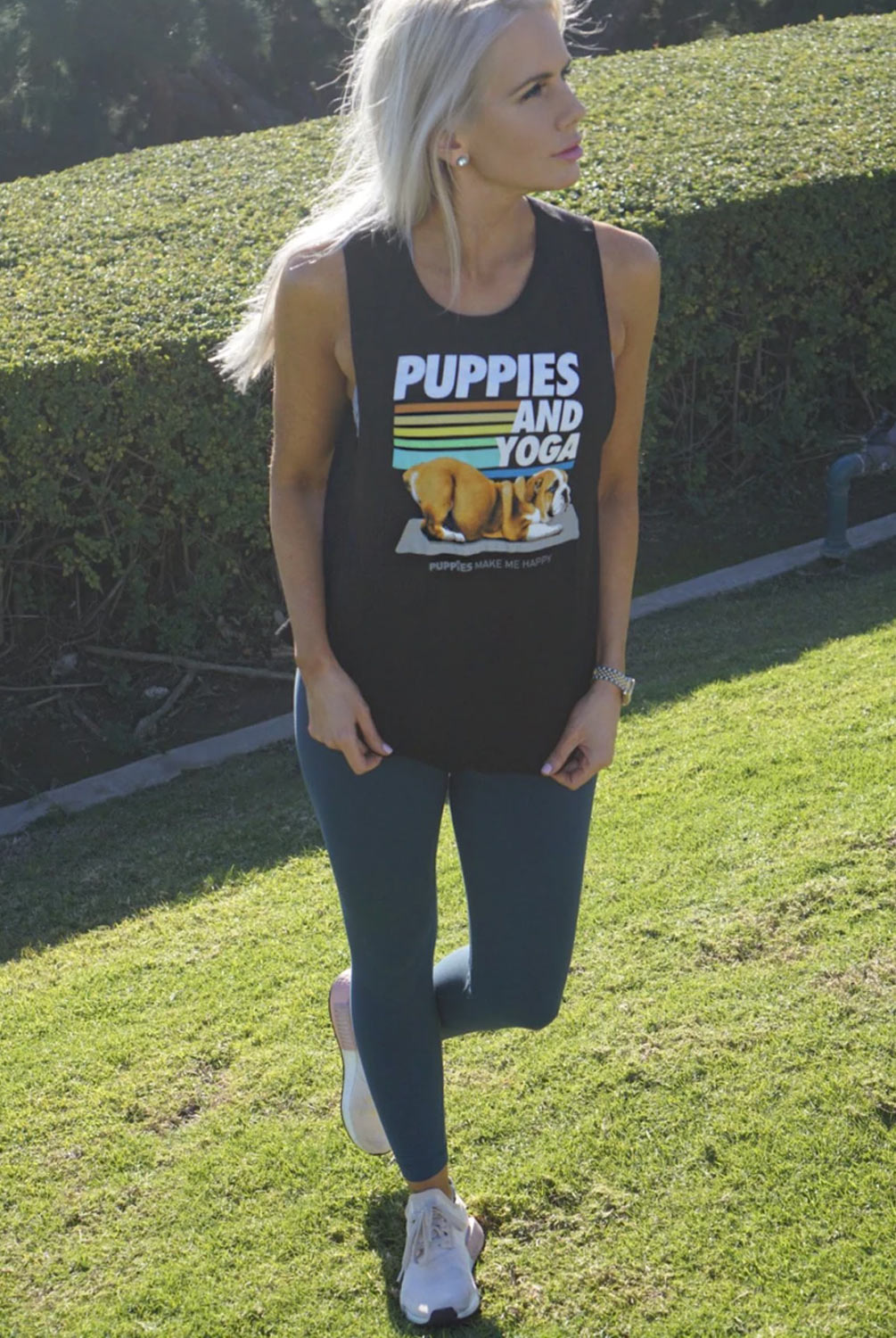 PUPPIES Puppies & Yoga  Classic Sleeveless Tee