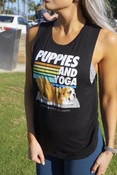 PUPPIES Puppies & Yoga  Classic Sleeveless Tee