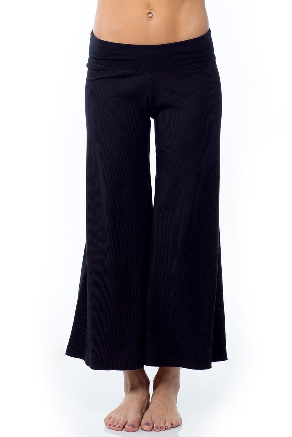 Sandra McCray Ribbed Crop Palazzo Pant - Evolve Fit Wear