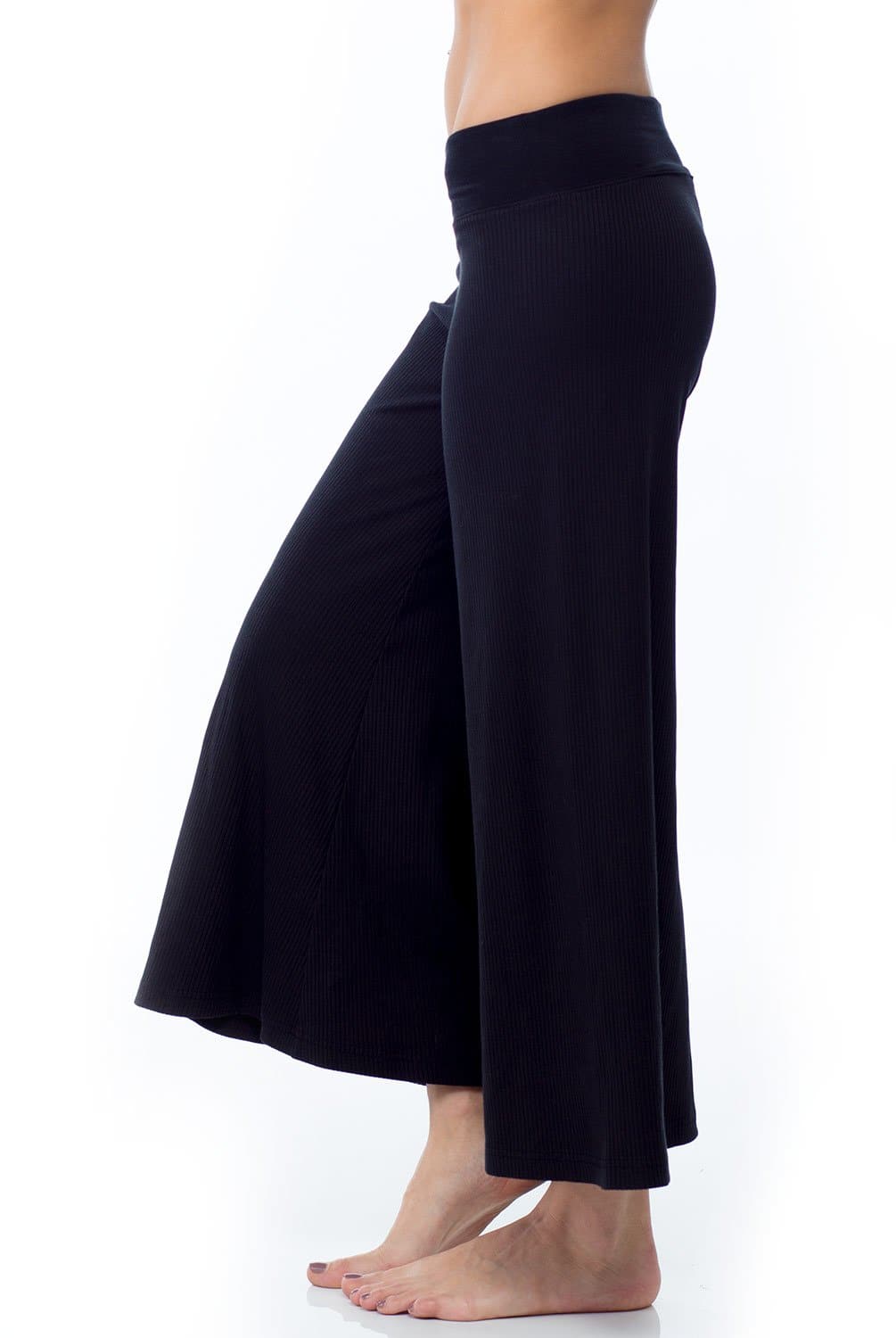 Sandra McCray Ribbed Crop Palazzo Pant - Evolve Fit Wear