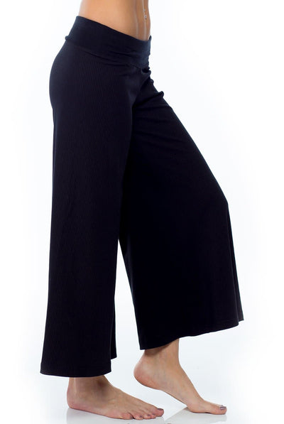 Sandra McCray Ribbed Crop Palazzo Pant - Evolve Fit Wear