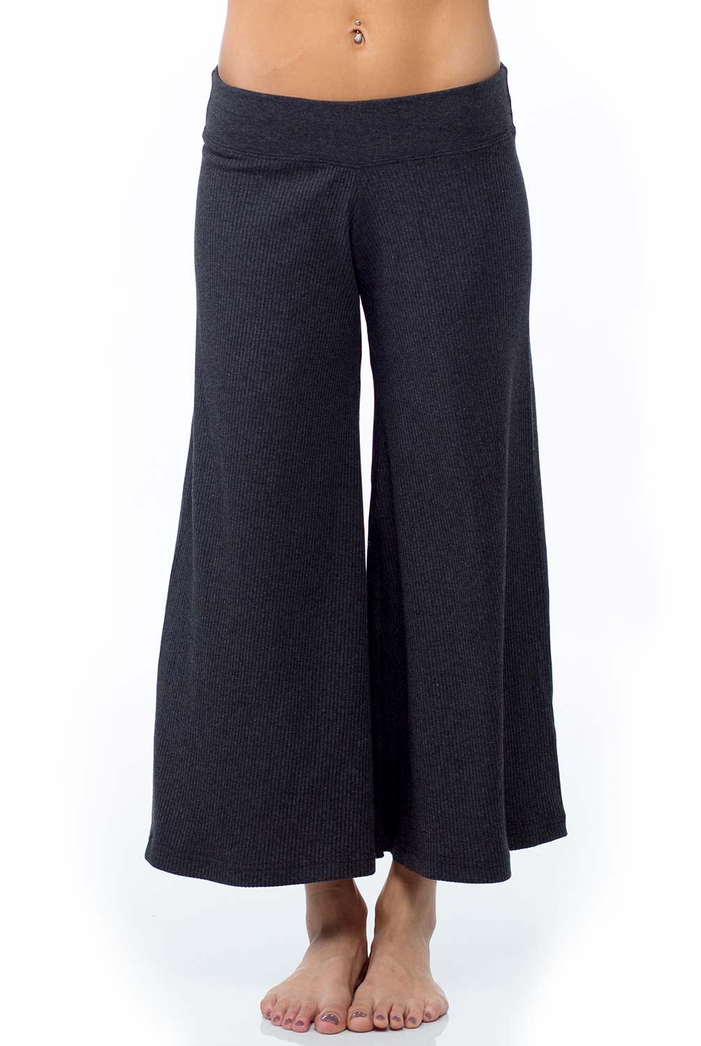 Sandra McCray Ribbed Crop Palazzo Pant - Evolve Fit Wear