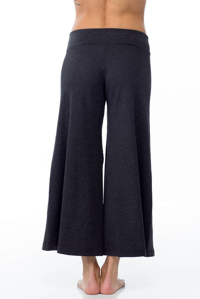 Sandra McCray Ribbed Crop Palazzo Pant - Evolve Fit Wear