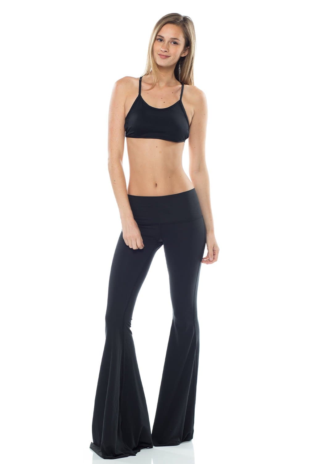 Teeki Solid Black Bell Bottom - Evolve Fit Wear