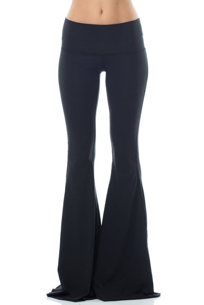 Teeki Solid Black Bell Bottom - Evolve Fit Wear