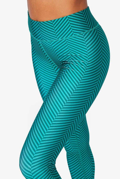 Terez Emerald Chevron Hi-Shine Leggings - Evolve Fit Wear