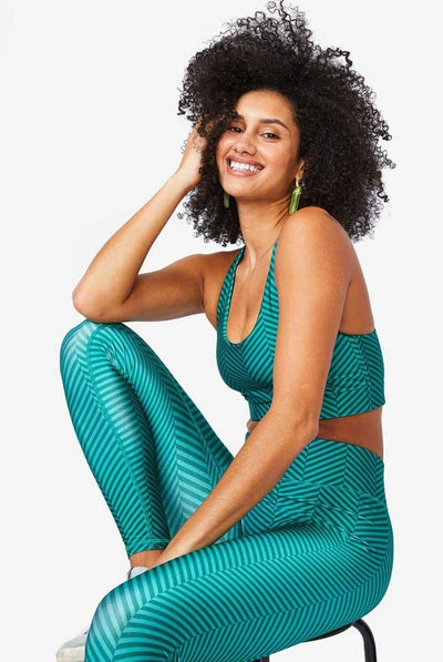 Terez Emerald Chevron Hi-Shine Leggings - Evolve Fit Wear