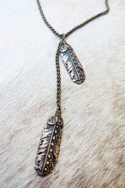 Wanderlust + Wildhearts Jewelry Cielo Feather Lariat Necklace